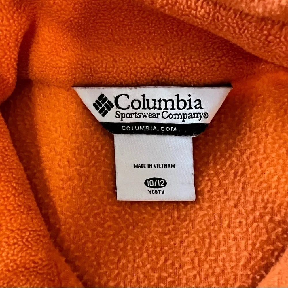 Vintage COLUMBIA Y2K Zip Up Fleece Orange Black (10-12 L Kids) XS Adult